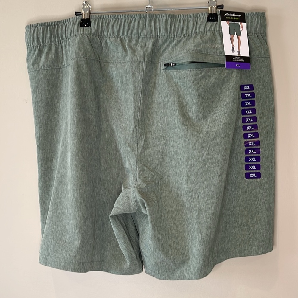 NWT Eddie Bauer XXL Men's Duck Green Pull on Short, UPF50+ water repellent
